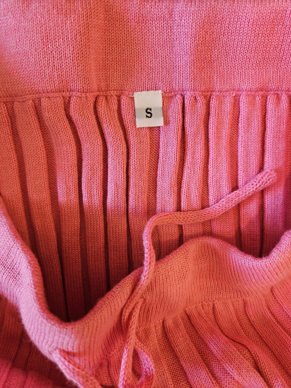 Pink Ribbed Knit Two-Piece Set - V-Neck Tank + Skirt - Picture 3 of 3